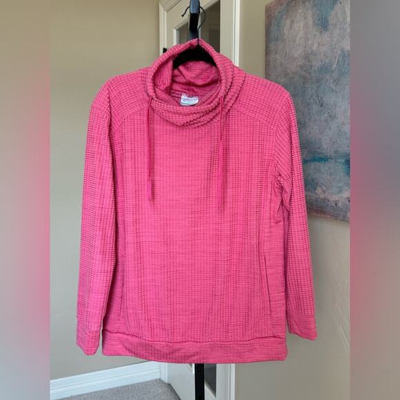 Columbia Creststone Ridge Pullover Pink Cowl Neck Sweatshirt Women’s Small - Picture 1 of 6